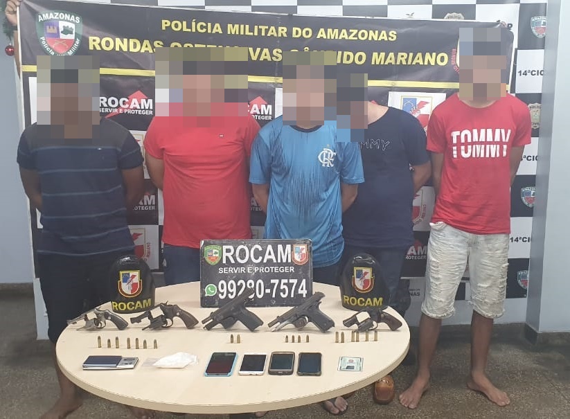 Polícia Militar prende cinco homens e apreende armas e drogas SSP