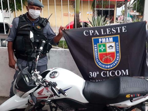 PM localiza moto roubada no bairro João Paulo zona leste de Manaus SSP