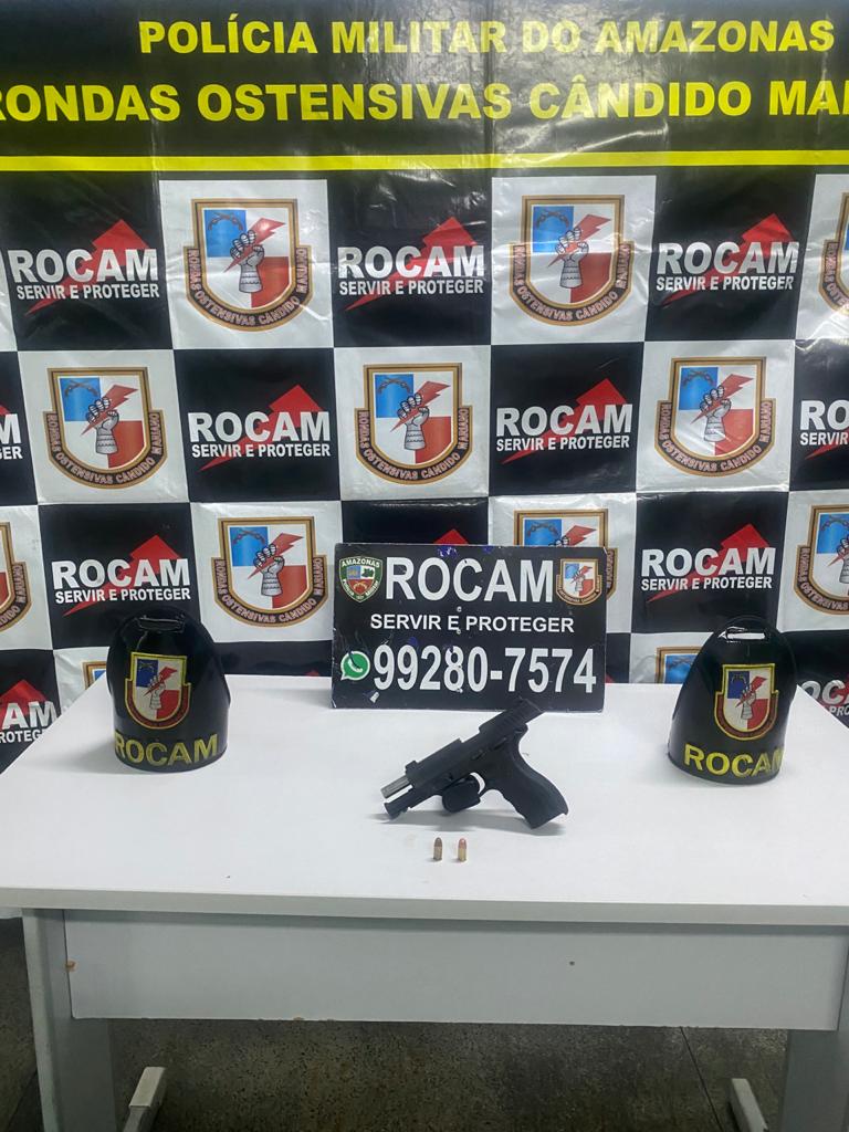 Policiais da Rocam detêm homem em posse de arma de fogo na zona sul de