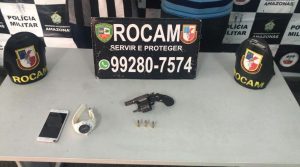 Imagem da notícia - Rocam detém suspeitos de roubo e porte ilegal de arma de fogo