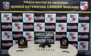 Imagem da notícia - Policiais militares da Rocam detêm suspeito com pistola alemã