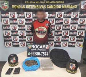 Imagem da notícia - Policiais militares da Rocam detêm homem com drogas na zona leste