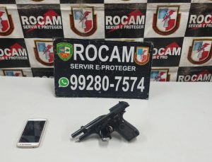 Imagem da notícia - Rocam detém casal suspeito de porte ilegal de arma de fogo