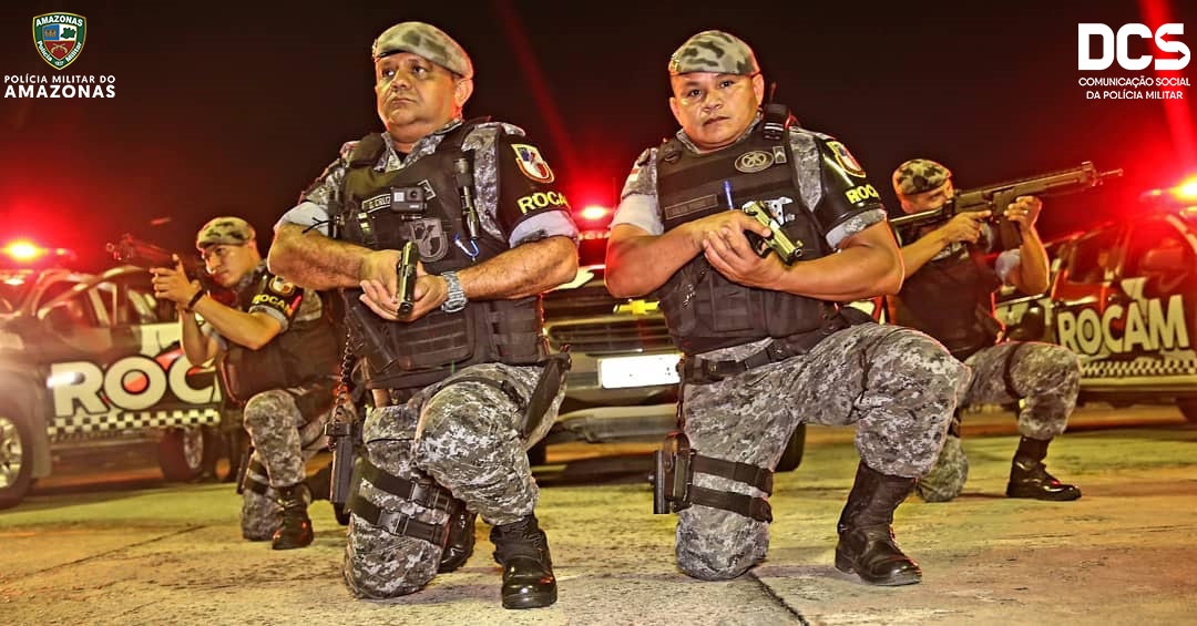 PM apreende seis armas de fogo e detém nove pessoas em Manaus.