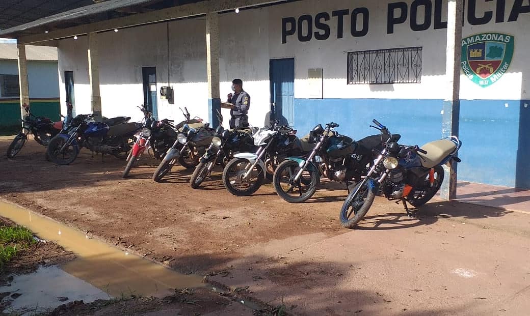 Motocicletas apreendidas em Itacoatiara