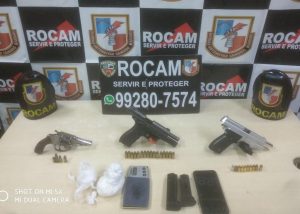 Imagem da notícia - Rocam detêm homem por porte ilegal e tráfico de drogas