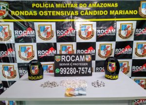 Imagem da notícia - Rocam Motos detém jovem com 170 trouxinhas de entorpecentes