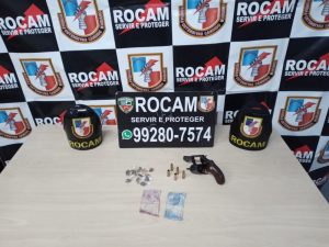 Imagem da notícia - Rocam apreende arma de fogo e drogas na zona norte