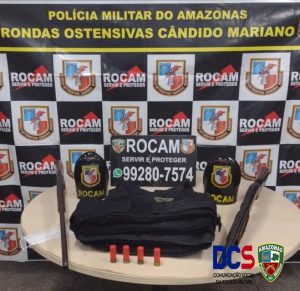 Imagem da notícia - Rocam detêm homem com armas e coletes balísticos na zona norte