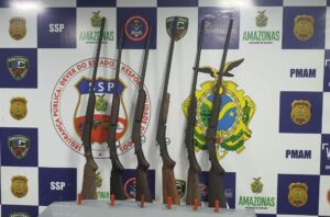 Imagem da notícia - Em nova investida contra ‘piratas’, Base Arpão apreende seis armas de fogo