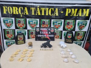 Imagem da notícia - PM prende homem por tráfico de drogas e posse de arma de fogo