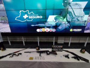 Imagem da notícia - Rocam apreende 13 armas de fogo e prende 10 pessoas durante operação Cidade Mais Segura, em Manaus