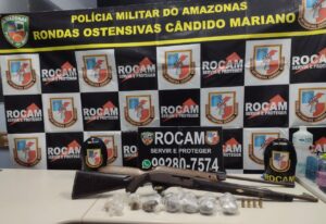 Imagem da notícia - PMAM prende três homens por tráfico de drogas e porte ilegal de arma de fogo