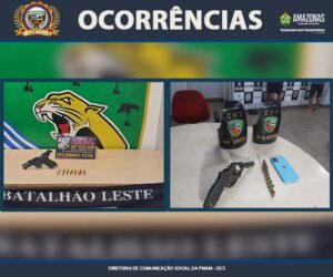 Imagem da notícia - PMAM prende dois homens por porte ilegal de arma de fogo em ações na zona leste