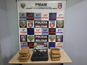 Imagem da notícia - Polícia Militar do Amazonas apreende sete tabletes de maconha e arma de fogo na zona oeste de Manaus