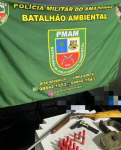 Imagem da notícia - <strong></noscript>Policiais da Base Arpão 2 prende mulher com arma e munições em Barcelos</strong>