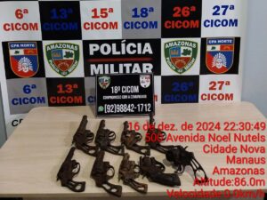 Imagem da notícia - Polícia Militar do Amazonas apreende nove armas de fogo no bairro Colônia Terra Nova