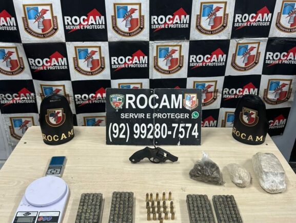 Polícia Militar do Amazonas apreende arma de fogo e mais de 200 munições na zona norte